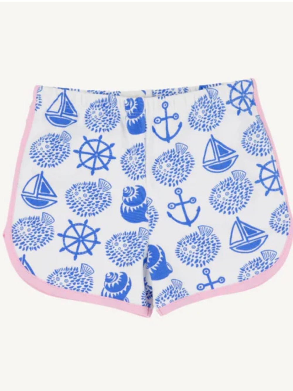 Beaufort Bonnet TBBC CHERYL SHORTS Nautical Seashell Puffer Fish Pink Trim RARE